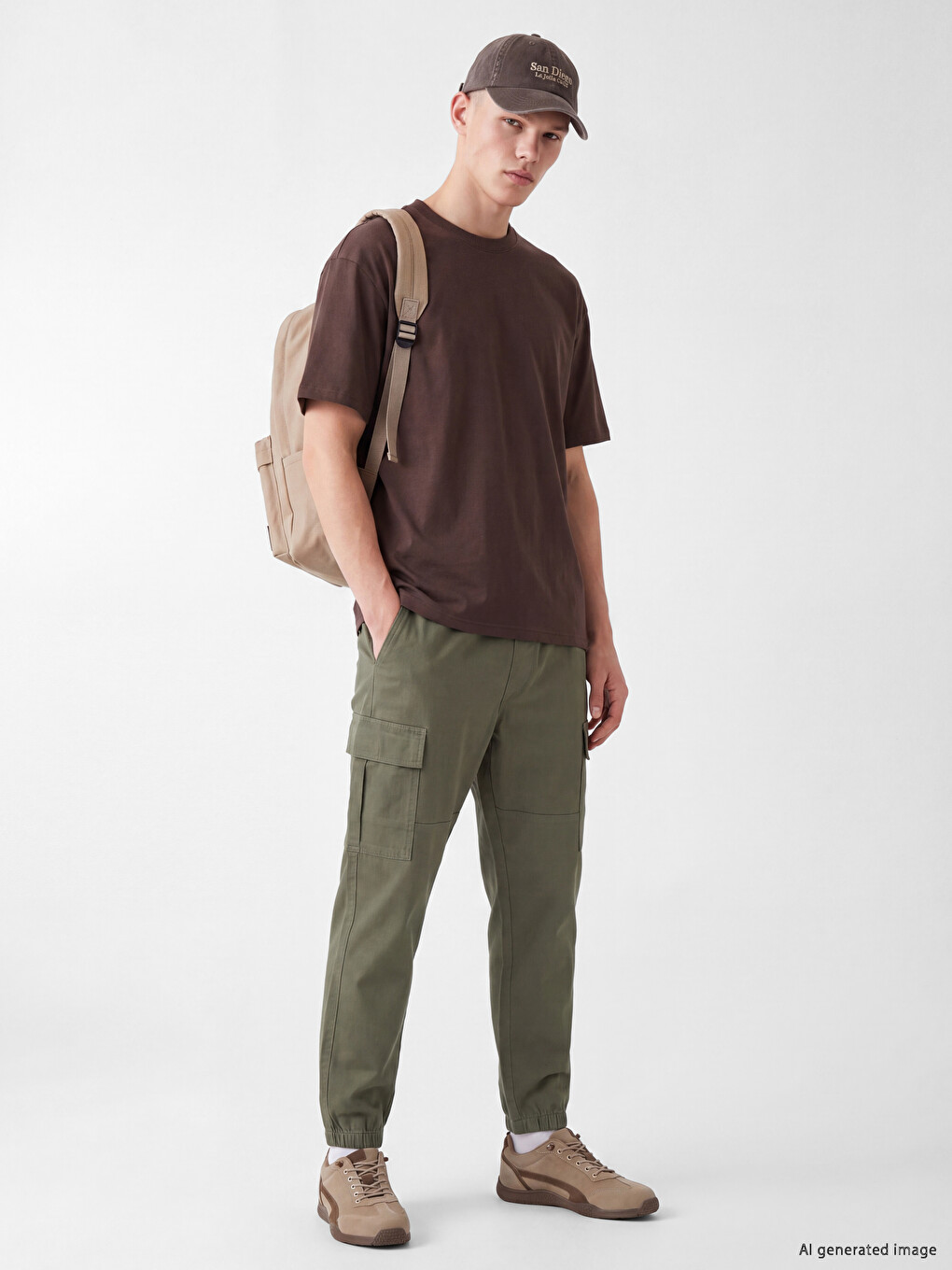 Man Khaki Trousers-1