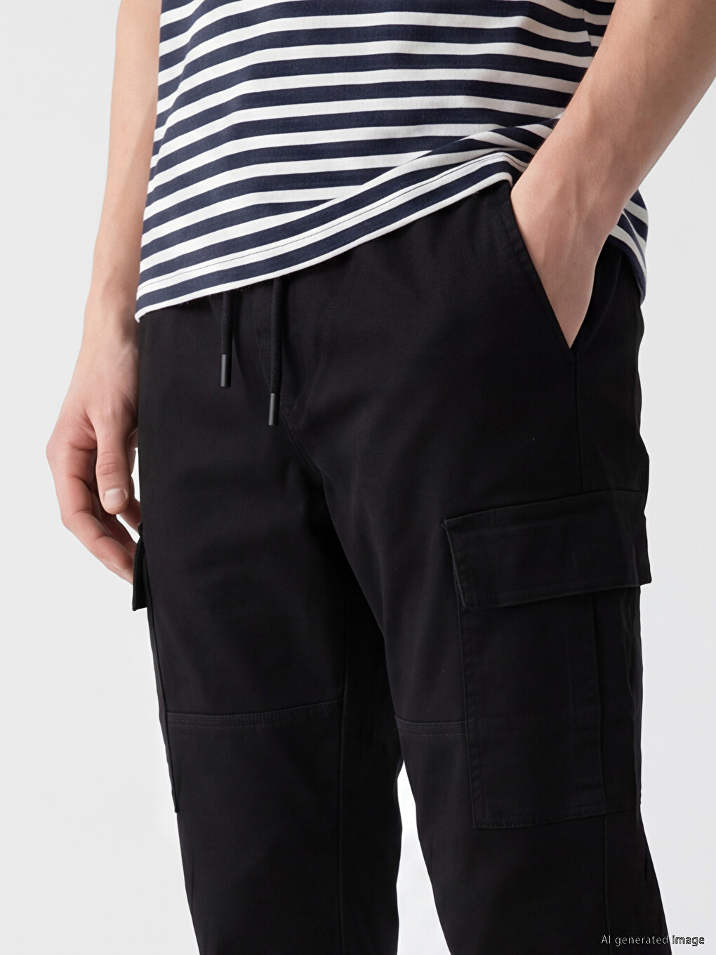 Man Black Jogger Trousers-2