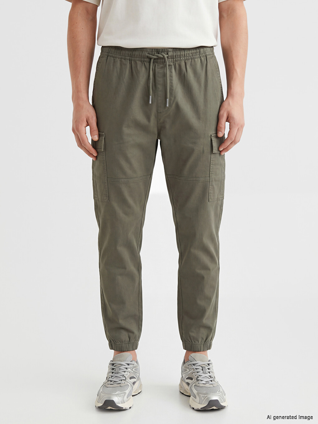 Man Khaki Jogger Trousers-1