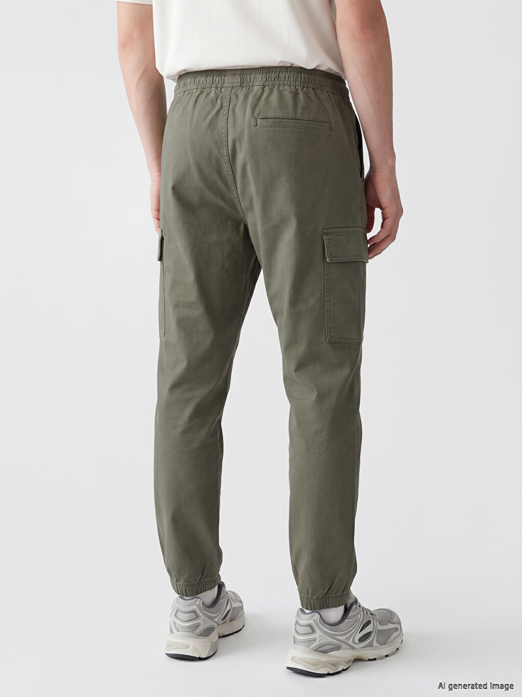 Man Khaki Jogger Trousers-3