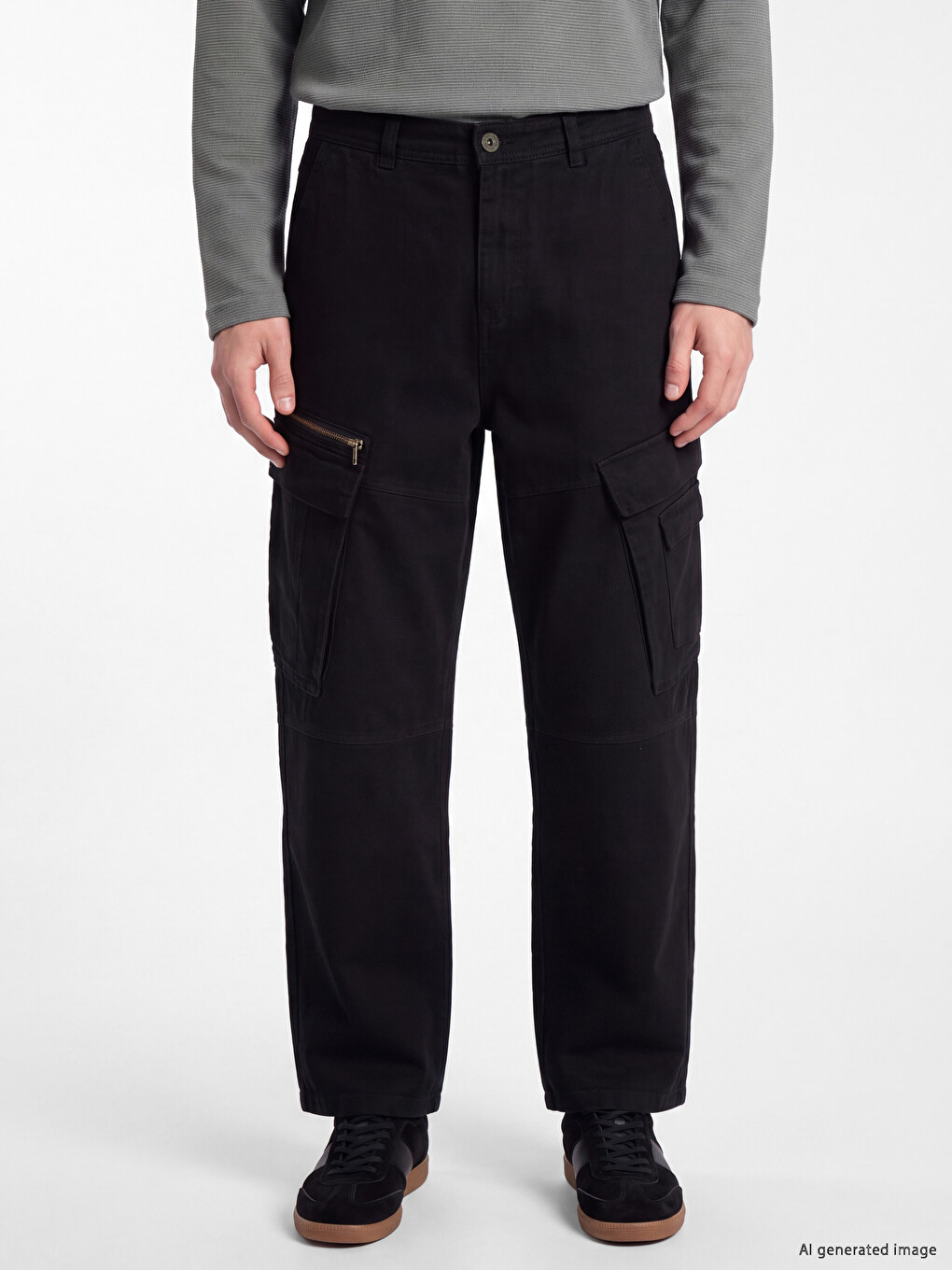 Gabardine Cargo Men's Trousers-1