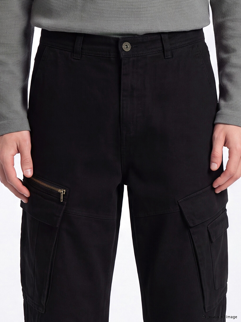 Gabardine Cargo Men's Trousers-2