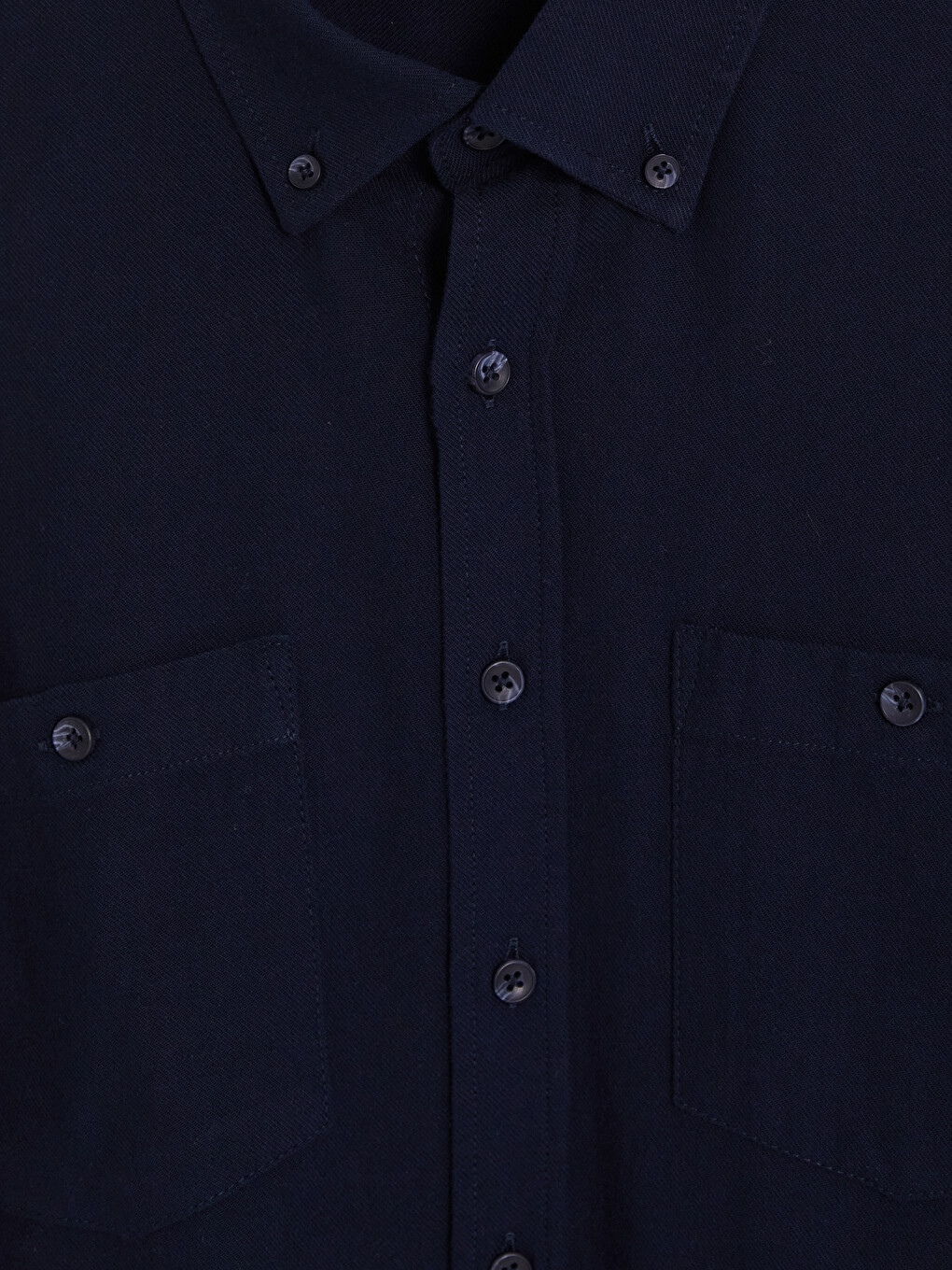 Lacivert Regular Fit Gabardin Erkek Gömlek-2