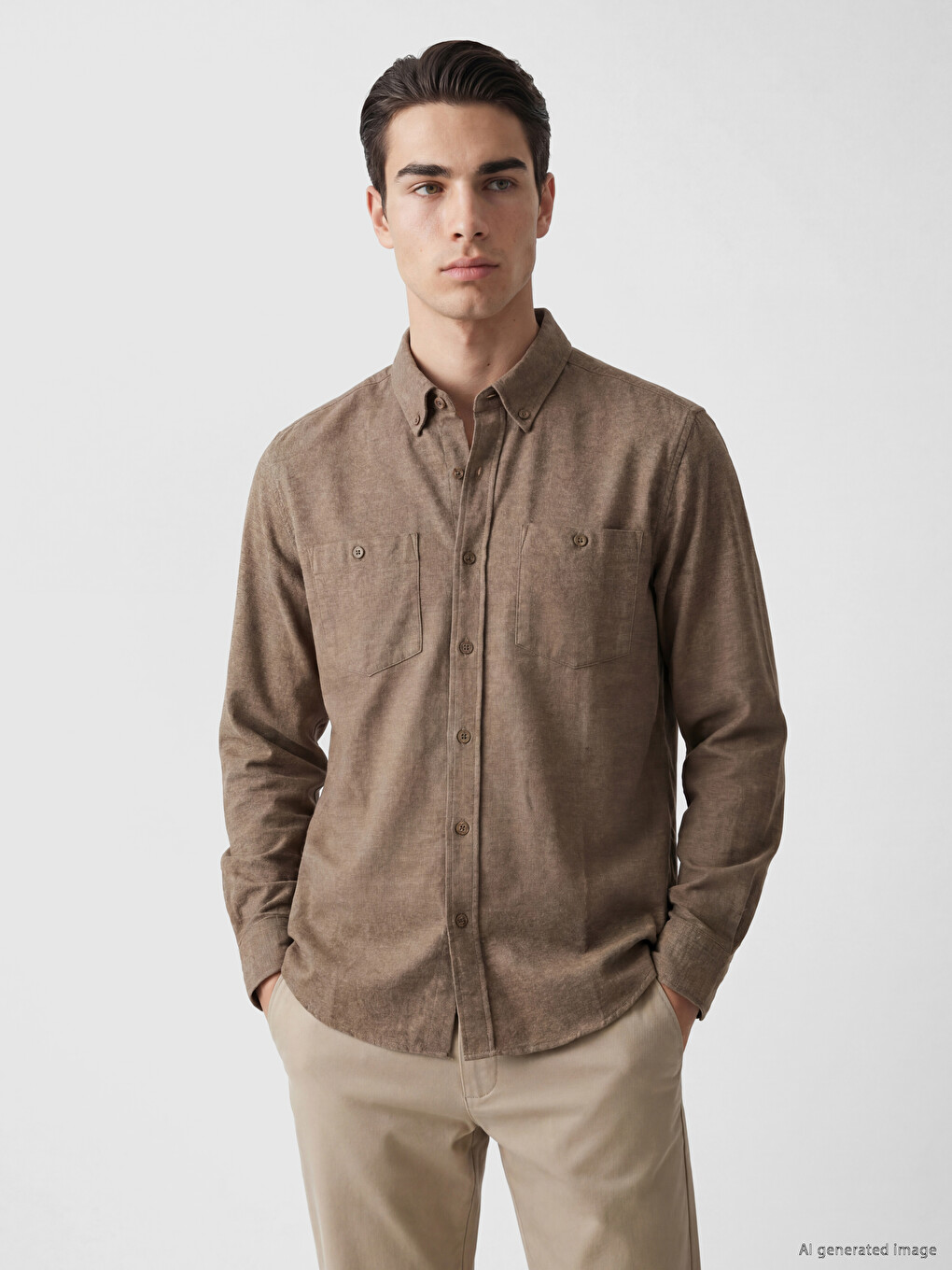 Man Brown Shirt