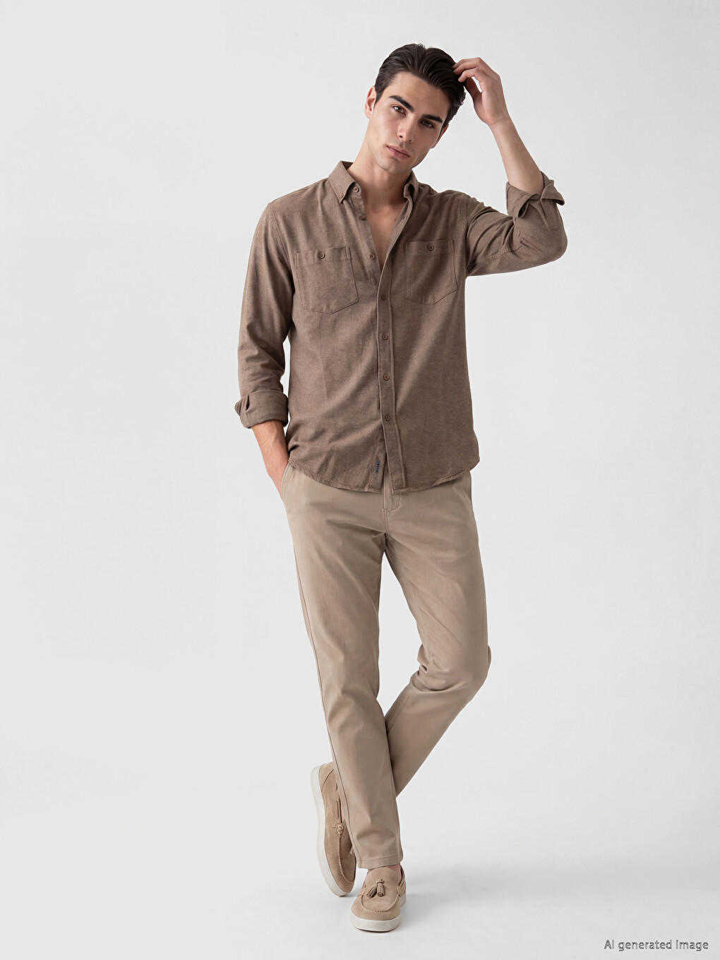 Man Brown Shirt-1