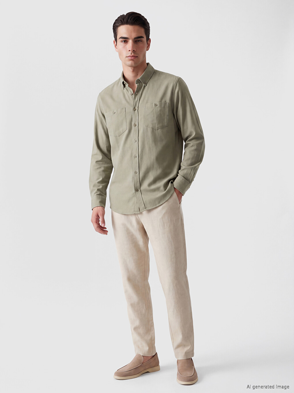 Regular Fit Gabardine Men's Shirt-1