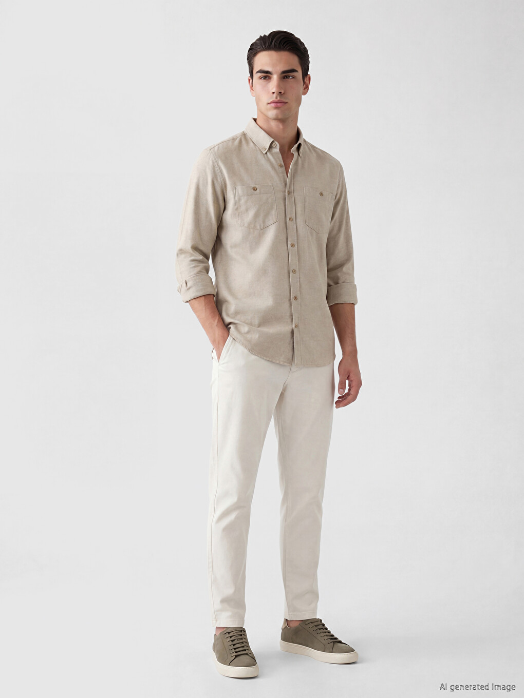 Man Beige Shirt-1