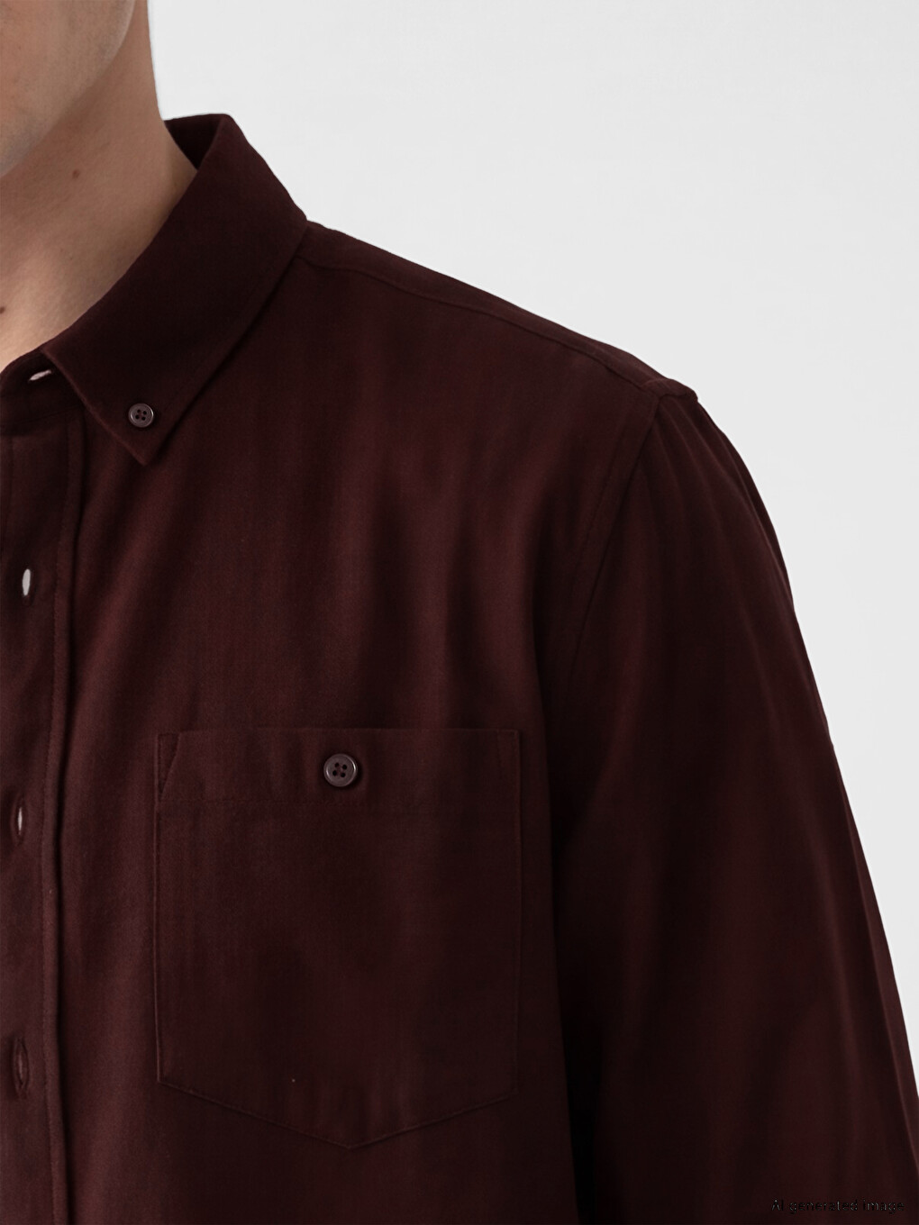 Bordo Regular Fit Gabardin Erkek Gömlek-2