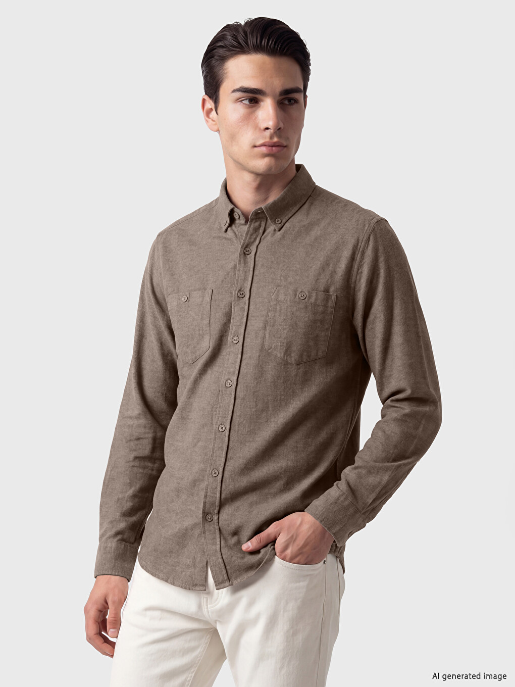 Man Brown Shirt