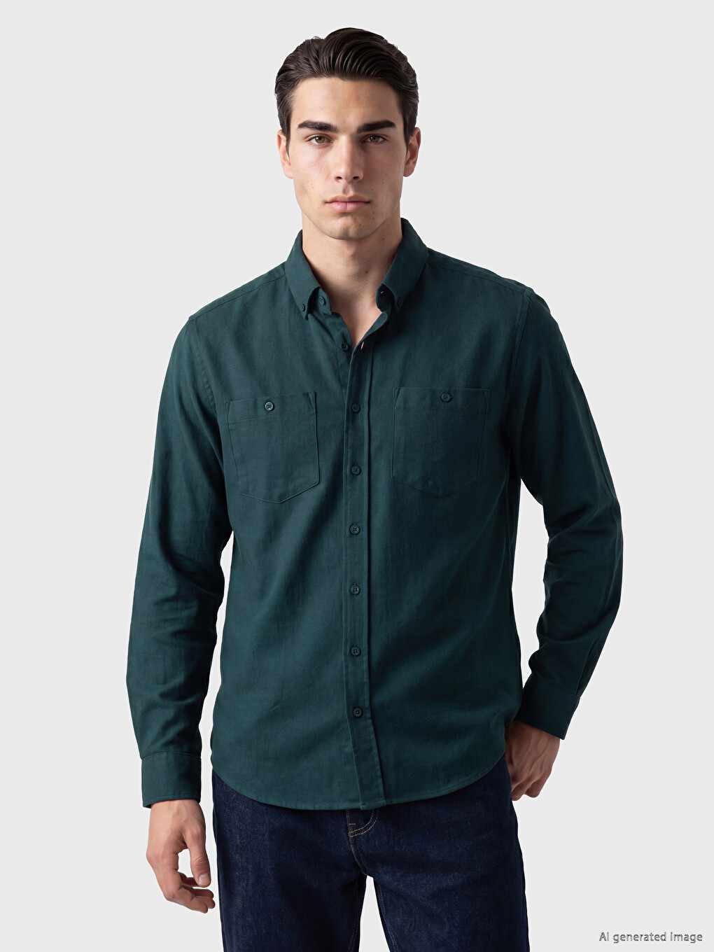 Man Green Shirt