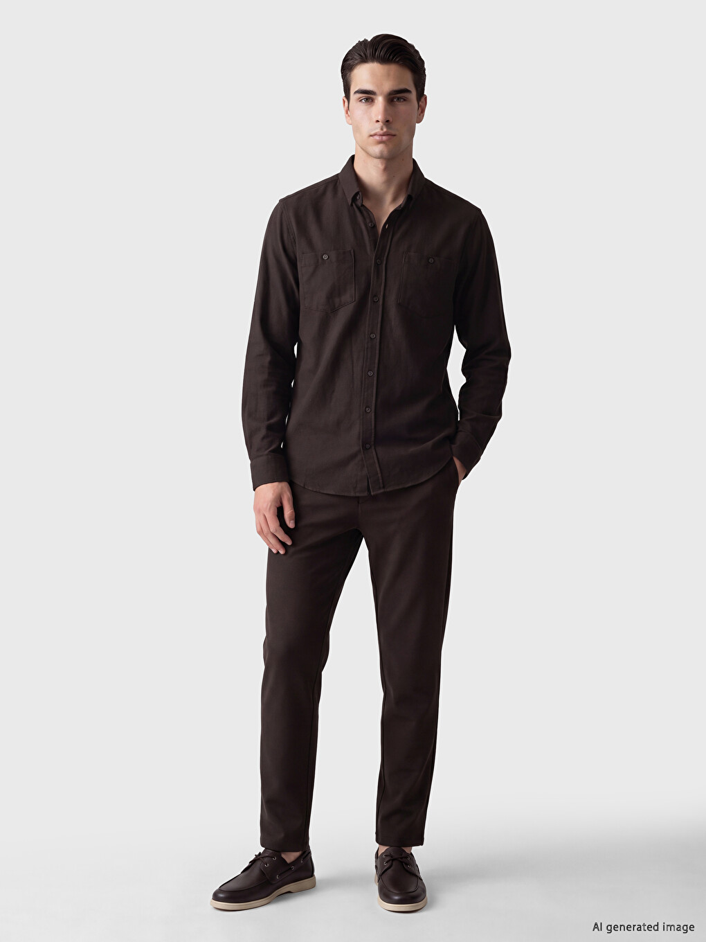 Man Brown Shirt-1