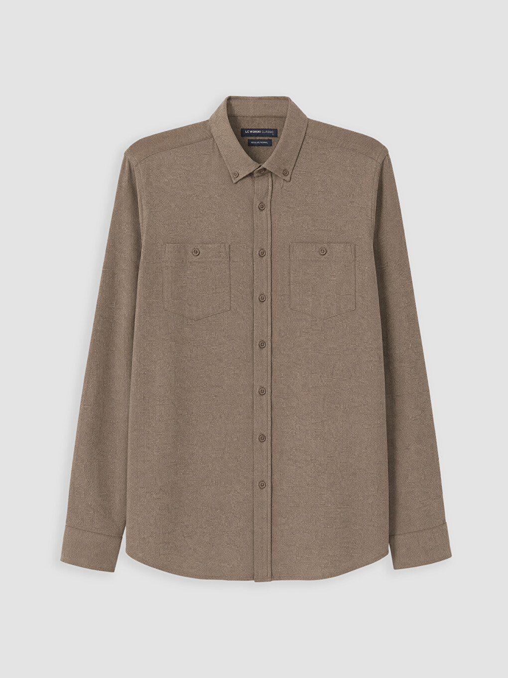 Kahverengi Regular Fit Gabardin Erkek Gömlek-4