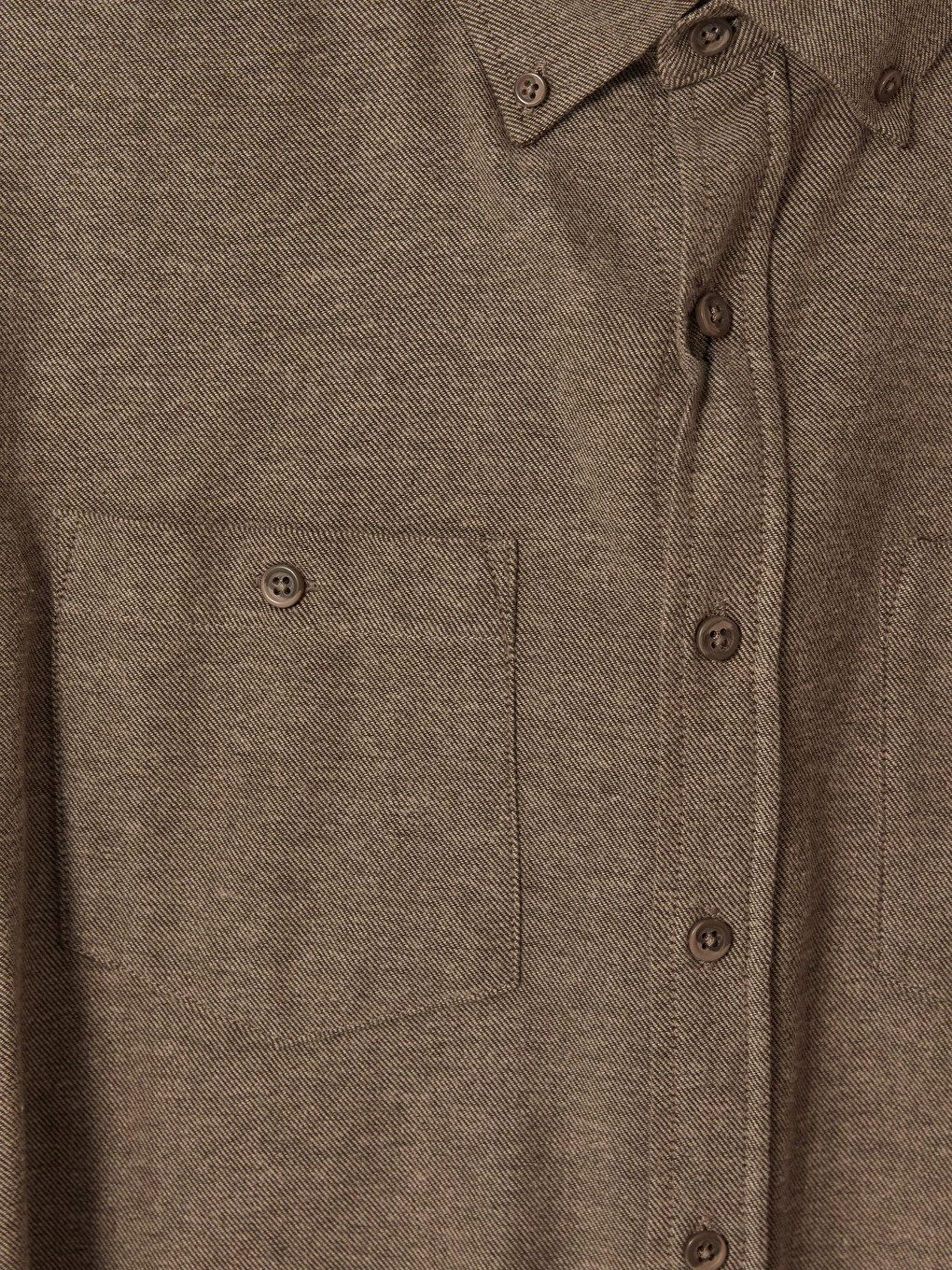 Kahverengi Regular Fit Gabardin Erkek Gömlek-5