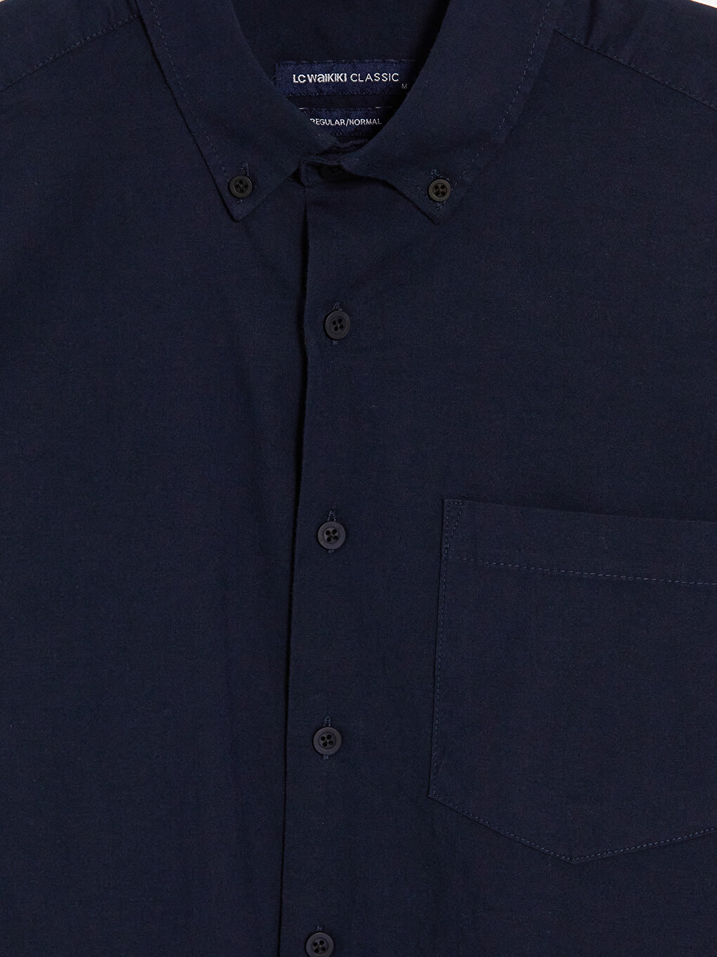 Regular Fit Poplin Men's Shirt-2
