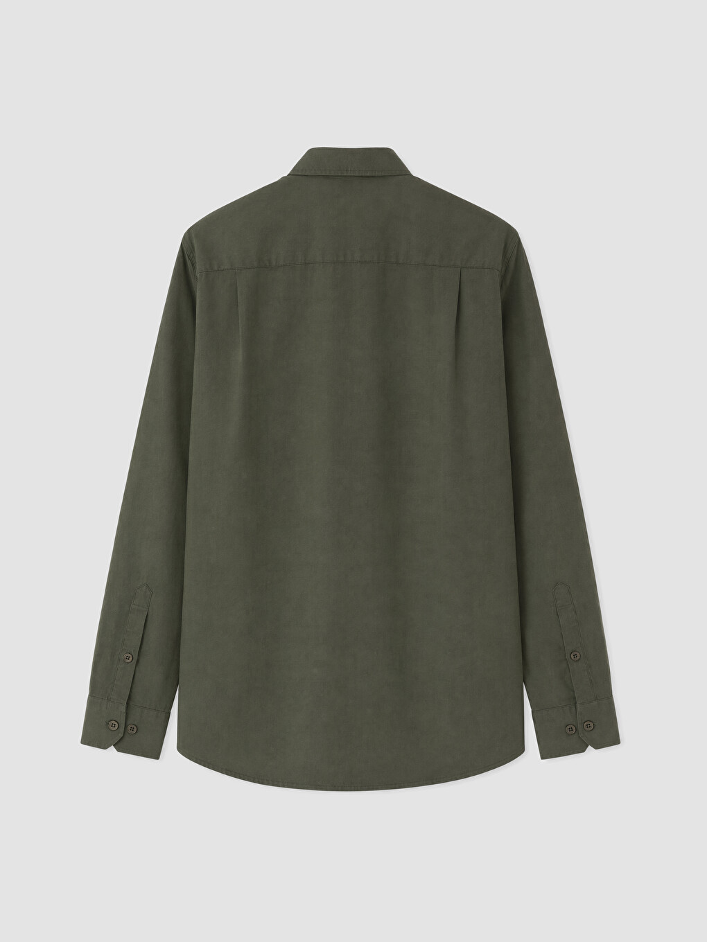 Yeşil Regular Fit Poplin Erkek Gömlek-5