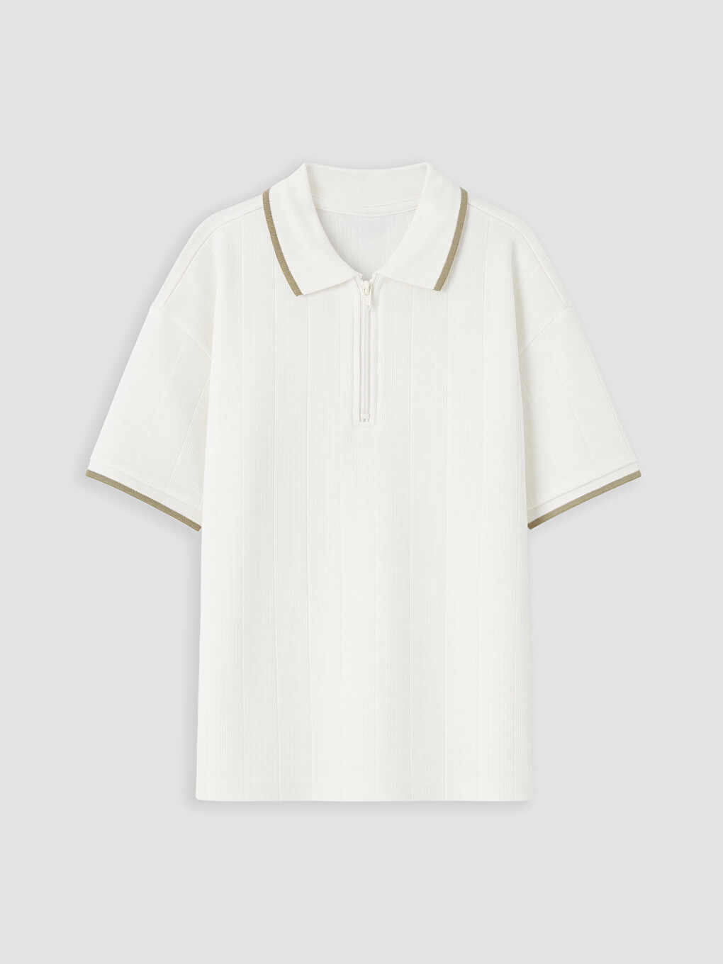 Polo Collar Zippered Boys' T-shirt