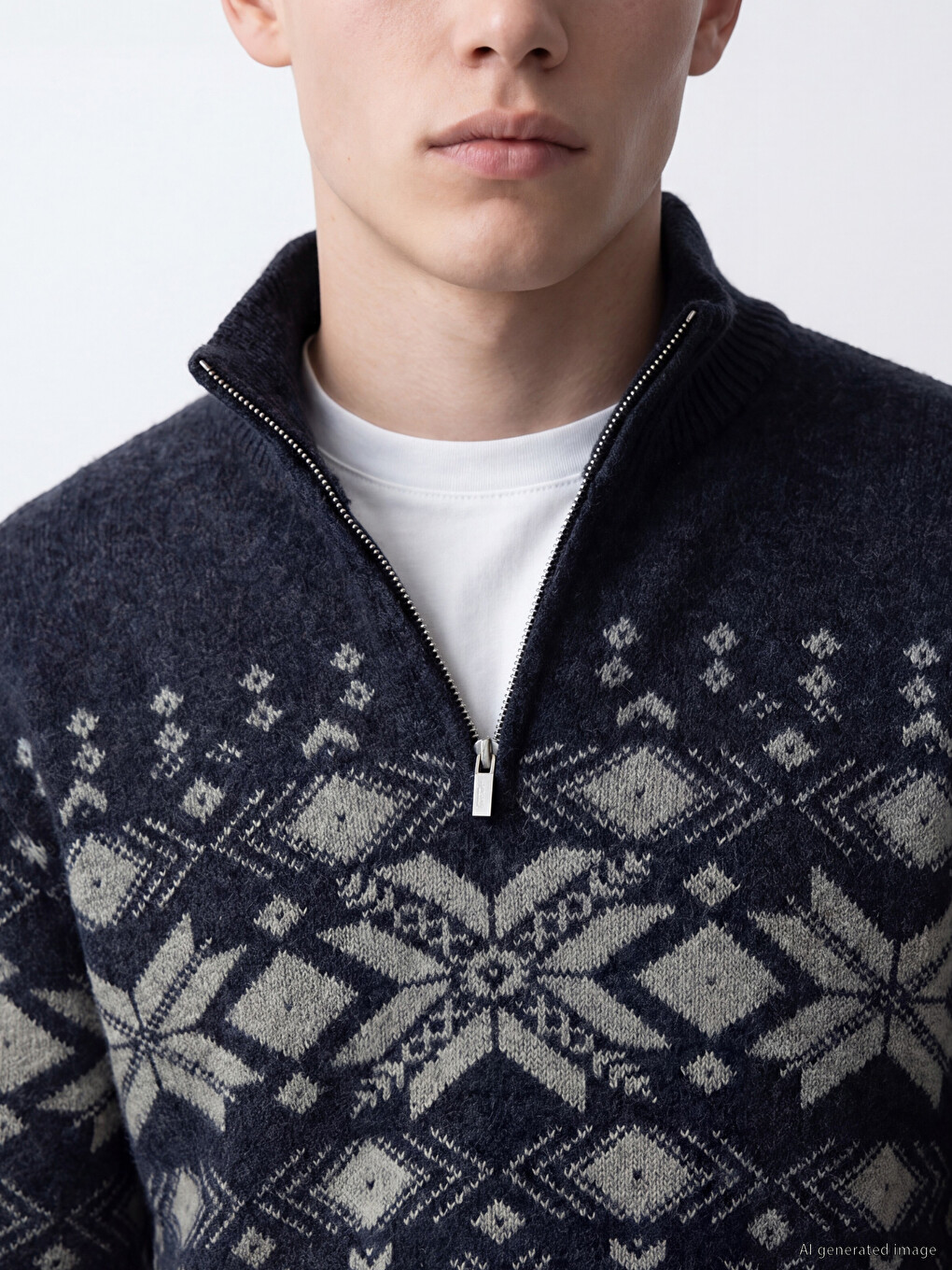 Mock Neck Men's Knitwear Sweater-2