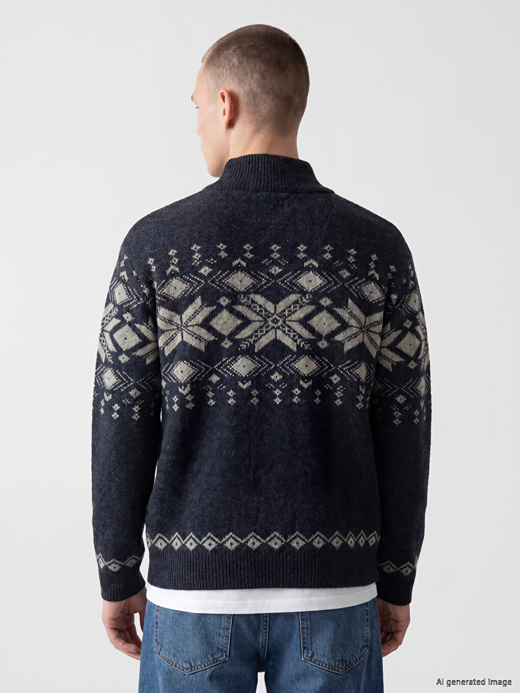 Mock Neck Men's Knitwear Sweater-3