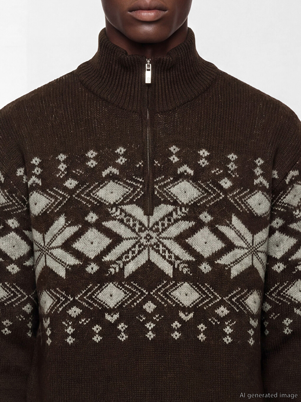 Mock Neck Men's Knitwear Sweater-2