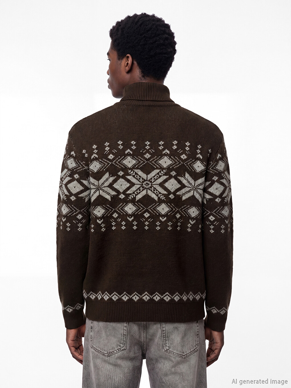 Mock Neck Men's Knitwear Sweater-3
