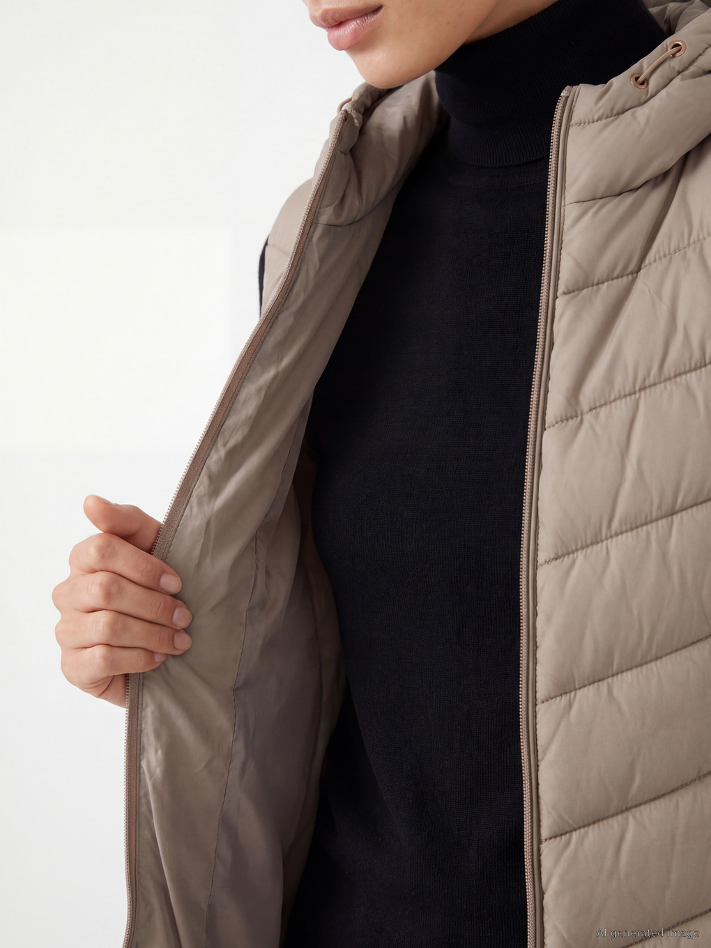 Hooded Women's Puffer Gilet-1