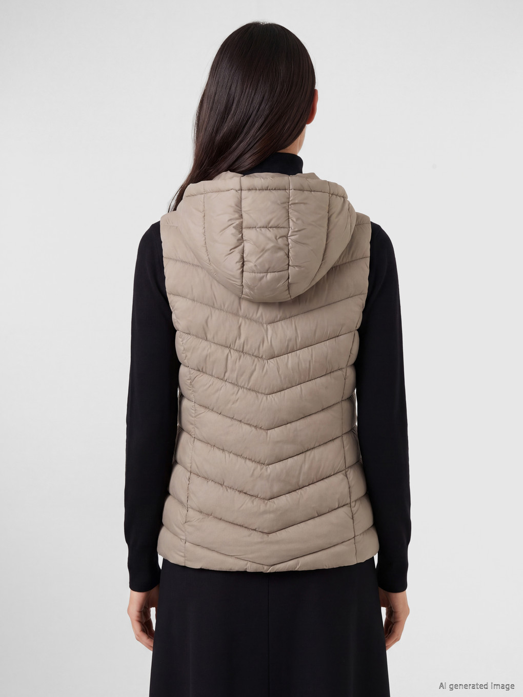 Hooded Women's Puffer Gilet-3