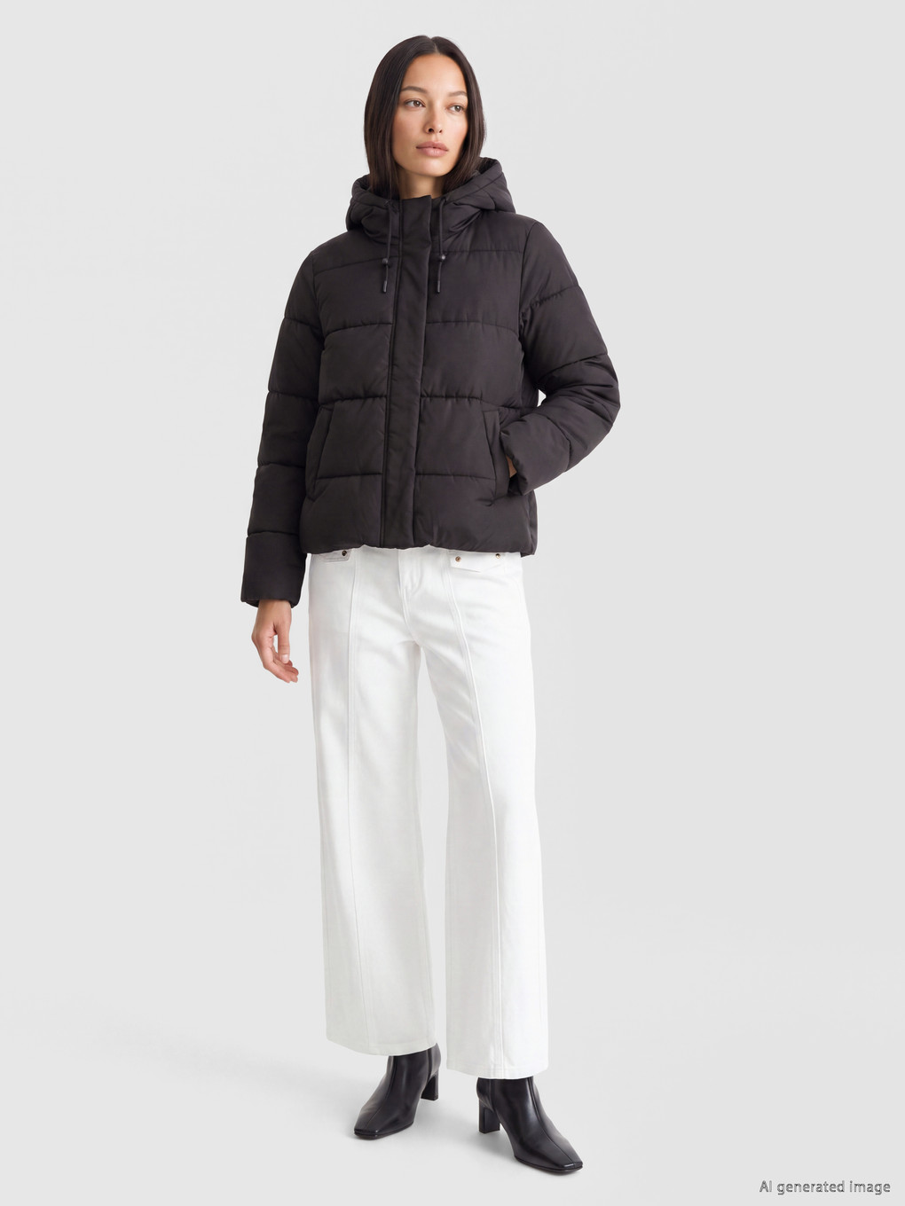 Hooded Women's Puffer Coat-1