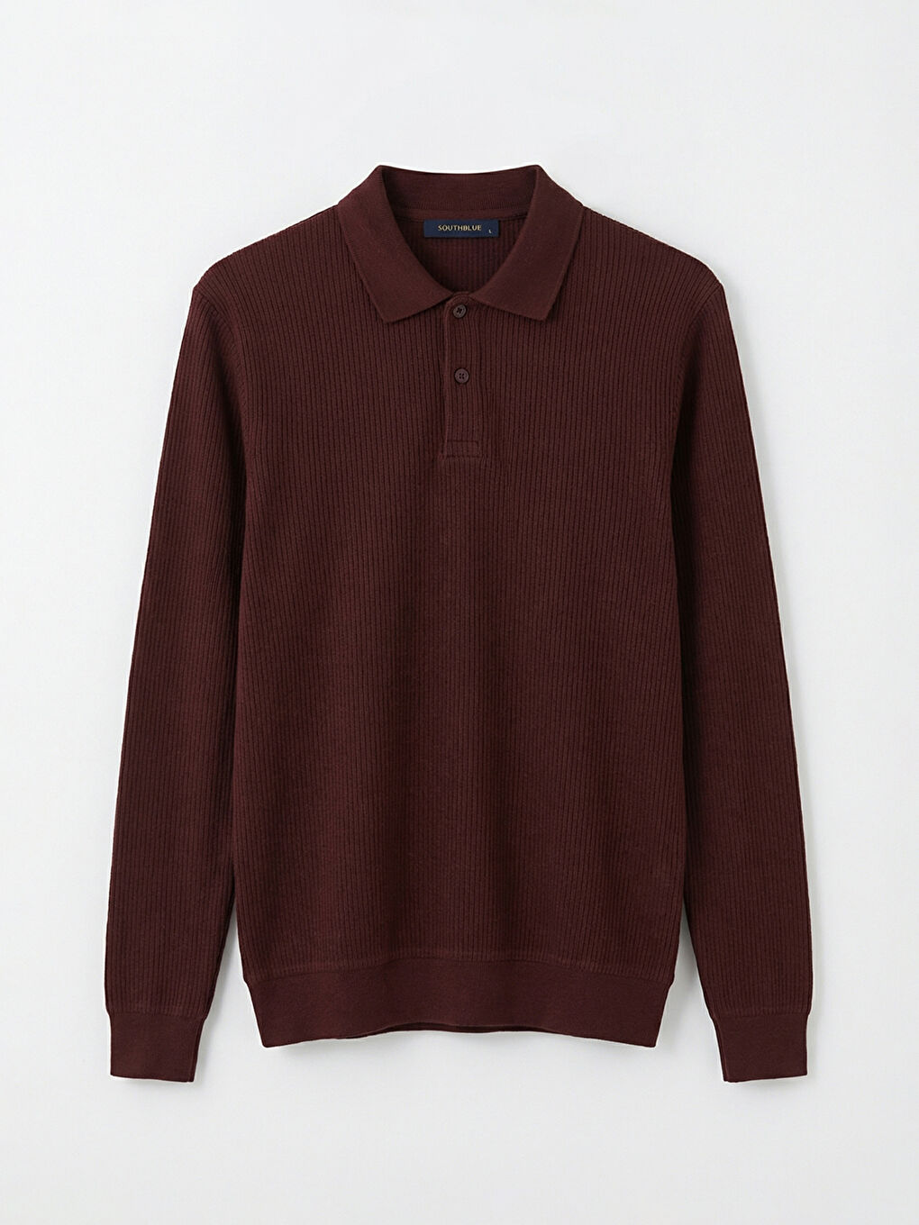 Mürdüm Polo Yaka Erkek Sweatshirt