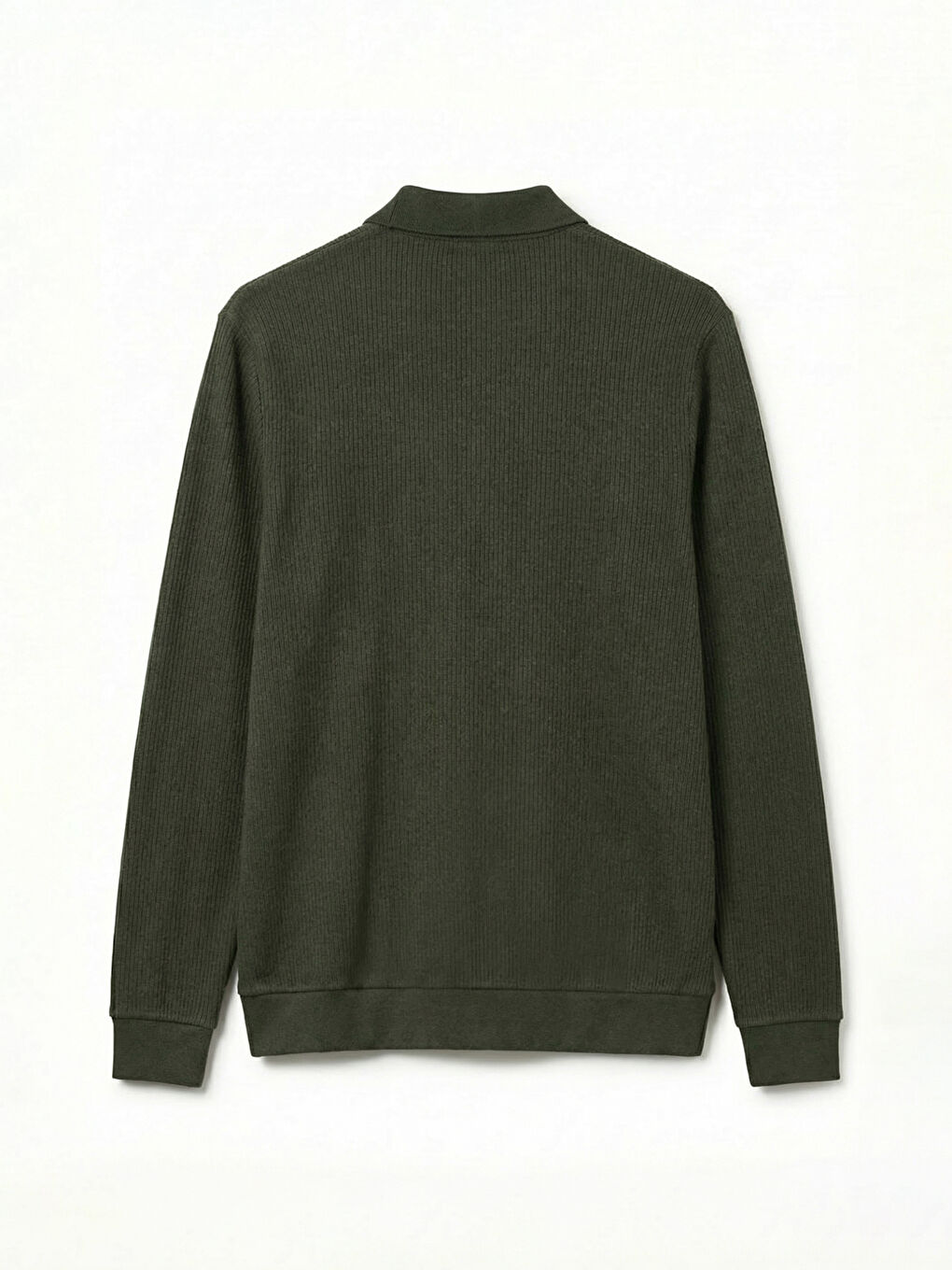 Haki Polo Yaka Erkek Sweatshirt-1