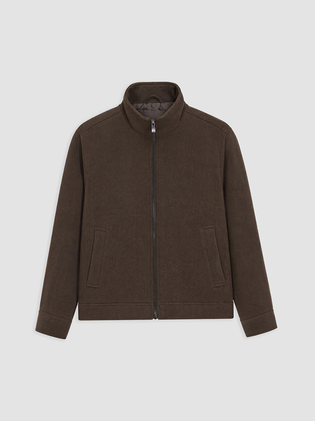 Kahverengi Regular Fit Dik Yaka Erkek Mont-4