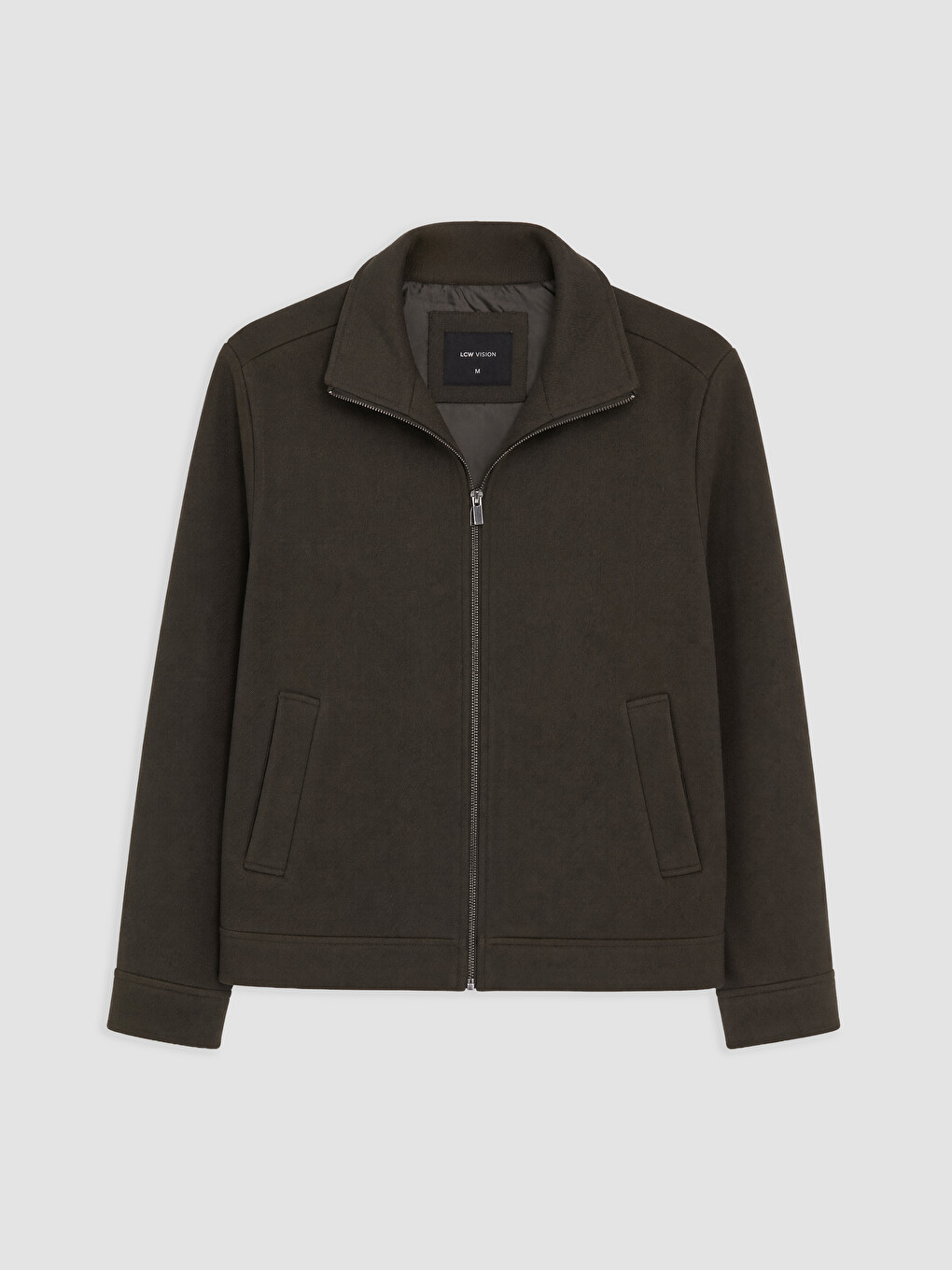Haki Regular Fit Dik Yaka Erkek Mont