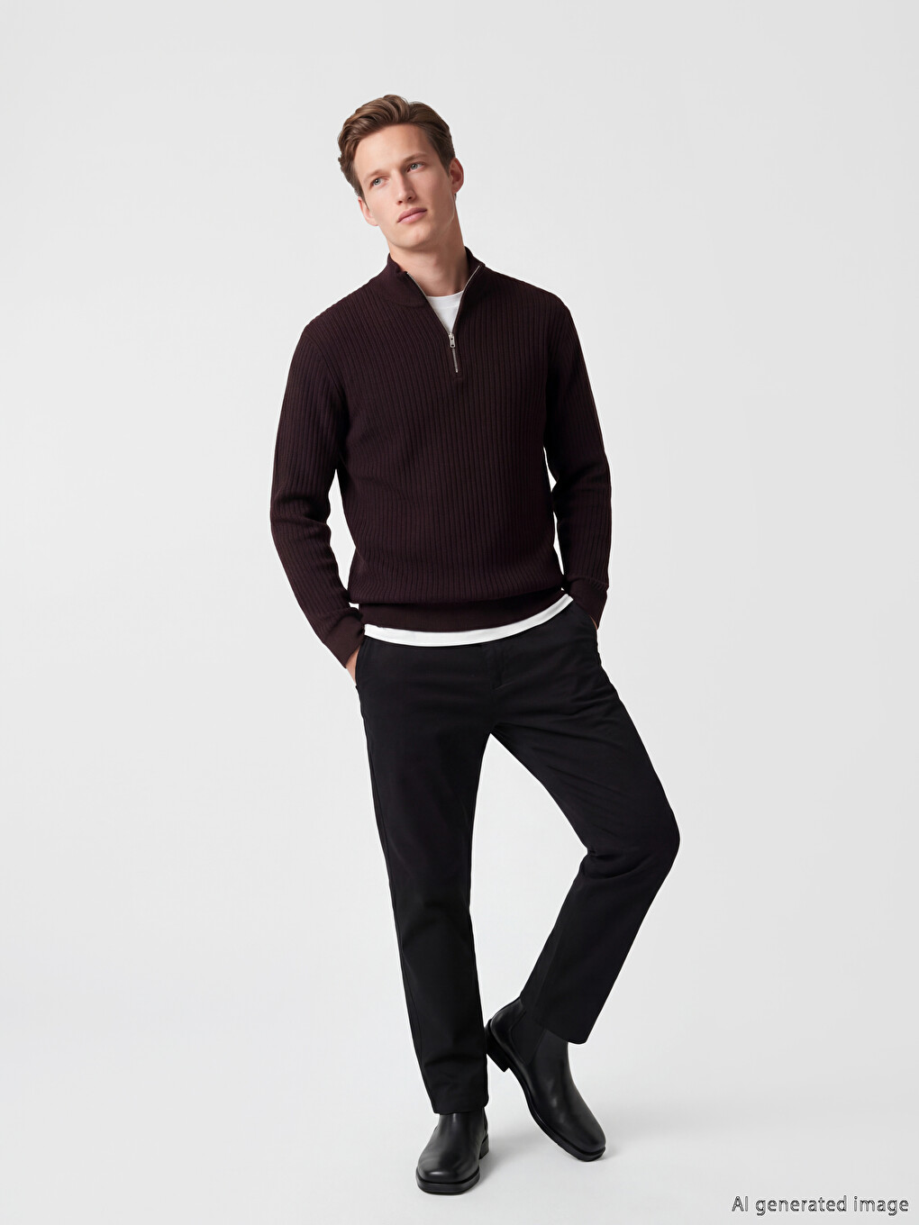 Man Brown Sweater-1