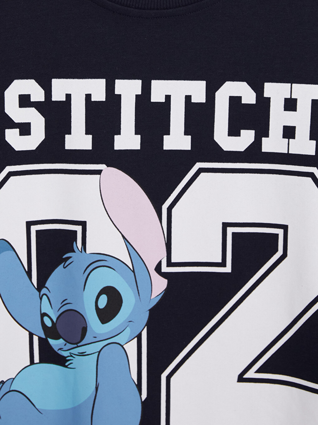 Lacivert Stitch Baskılı Kız Çocuk Sweatshirt-1