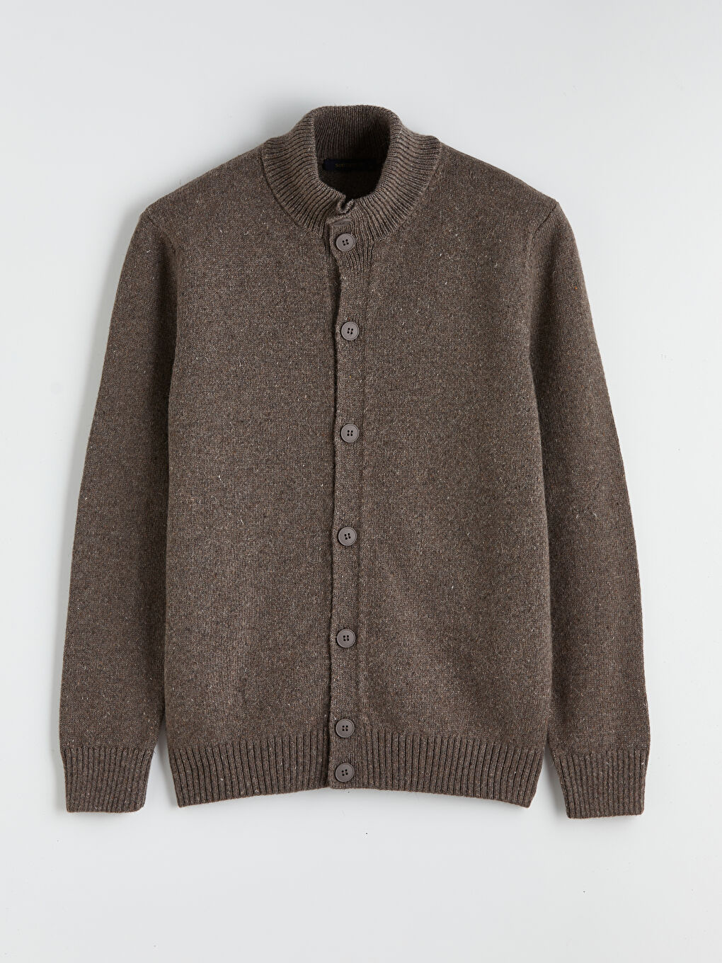 Gri Regular Fit Yün Karışımlı Erkek Triko Hırka