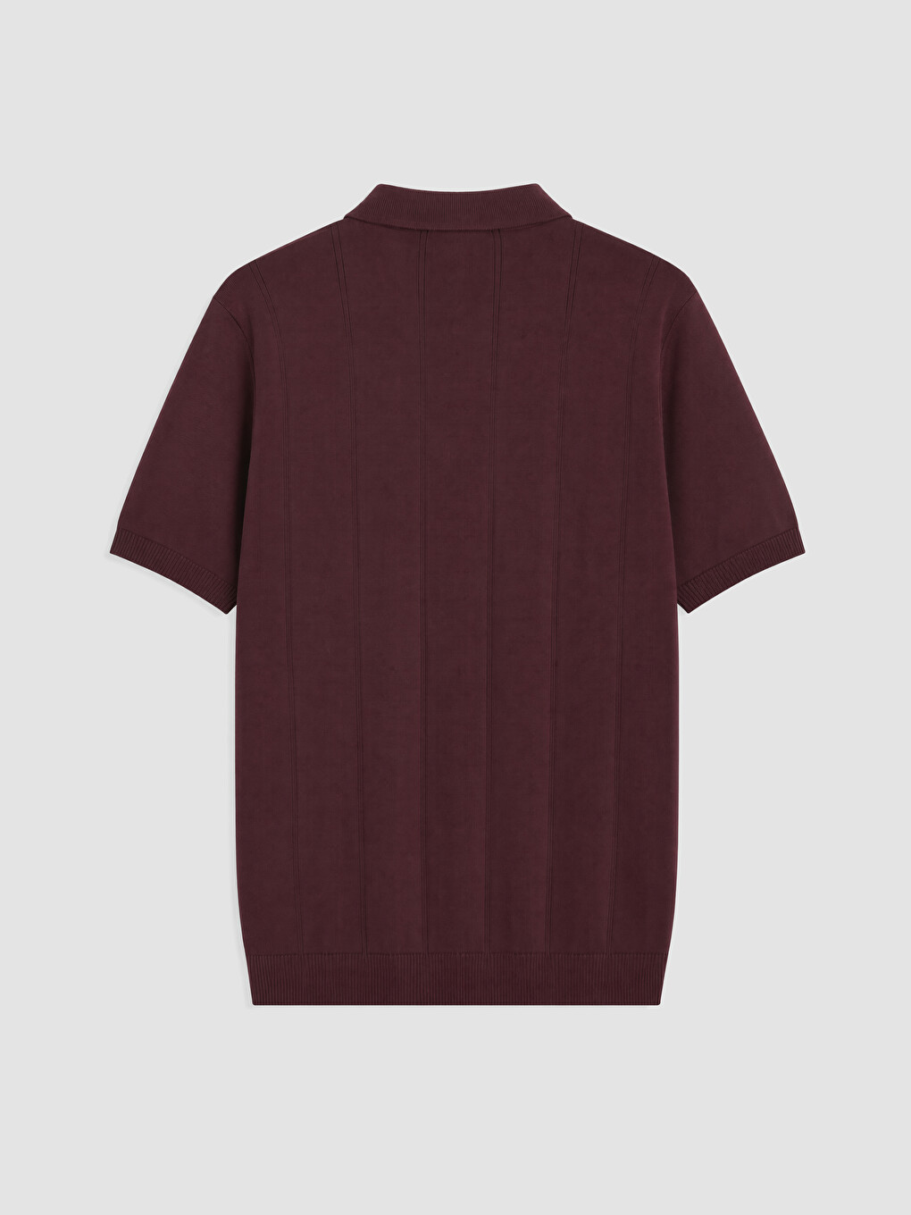 Bordo Polo Yaka Erkek Triko Tişört-2