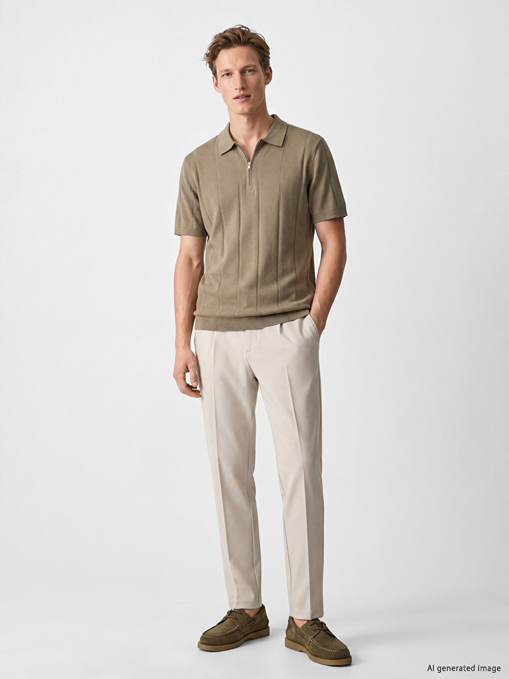 Polo Collar Men's Knitwear T-shirt-1