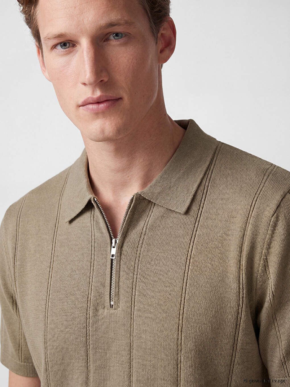 Polo Collar Men's Knitwear T-shirt-2