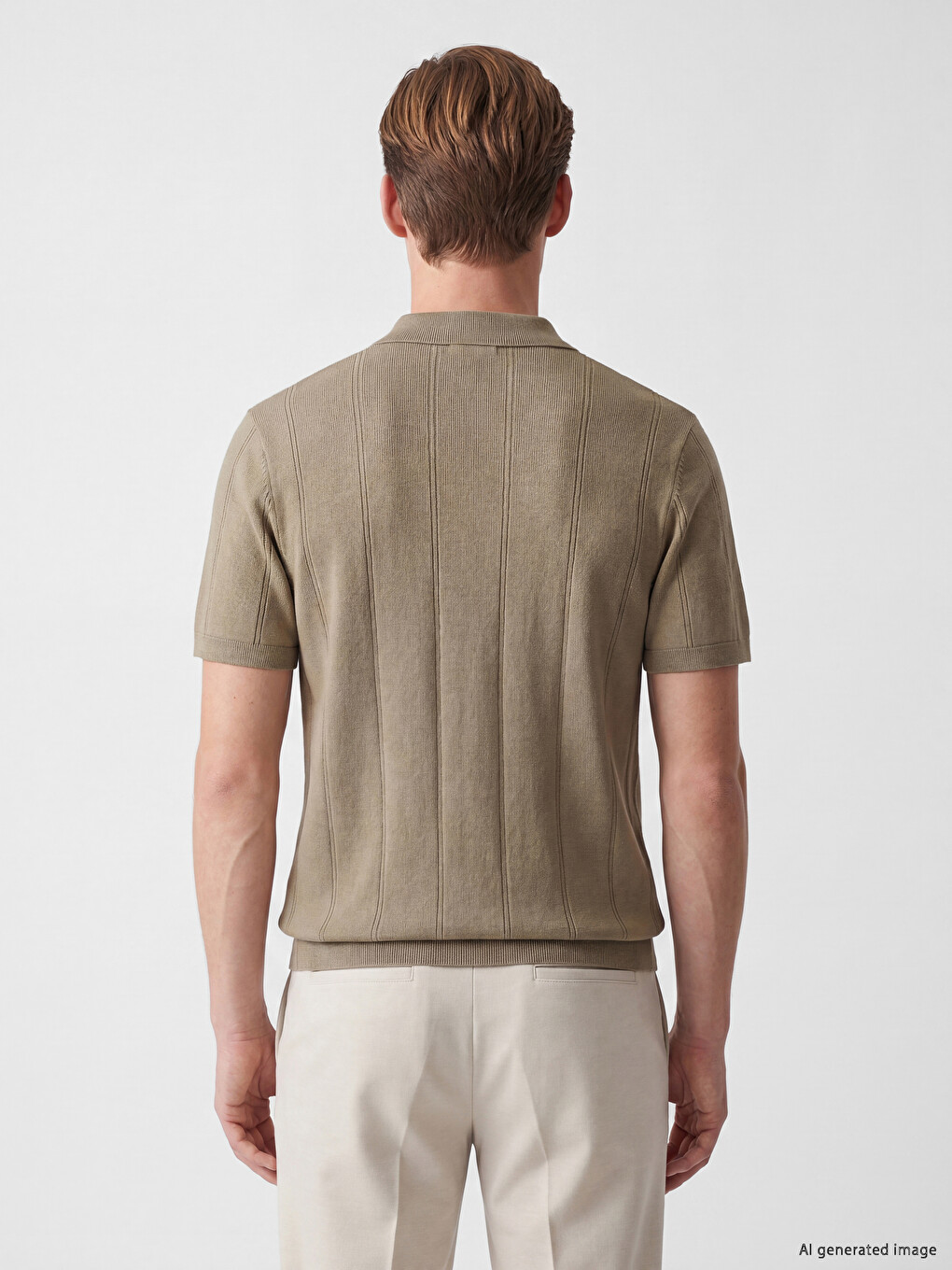 Polo Collar Men's Knitwear T-shirt-3