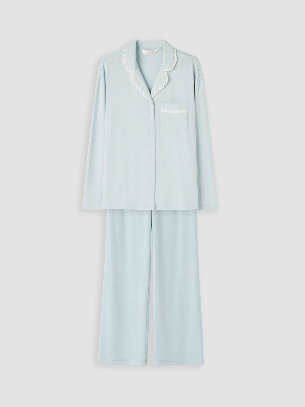 Gömlek Yaka Pelüş Kadın Pijama Takımı-3