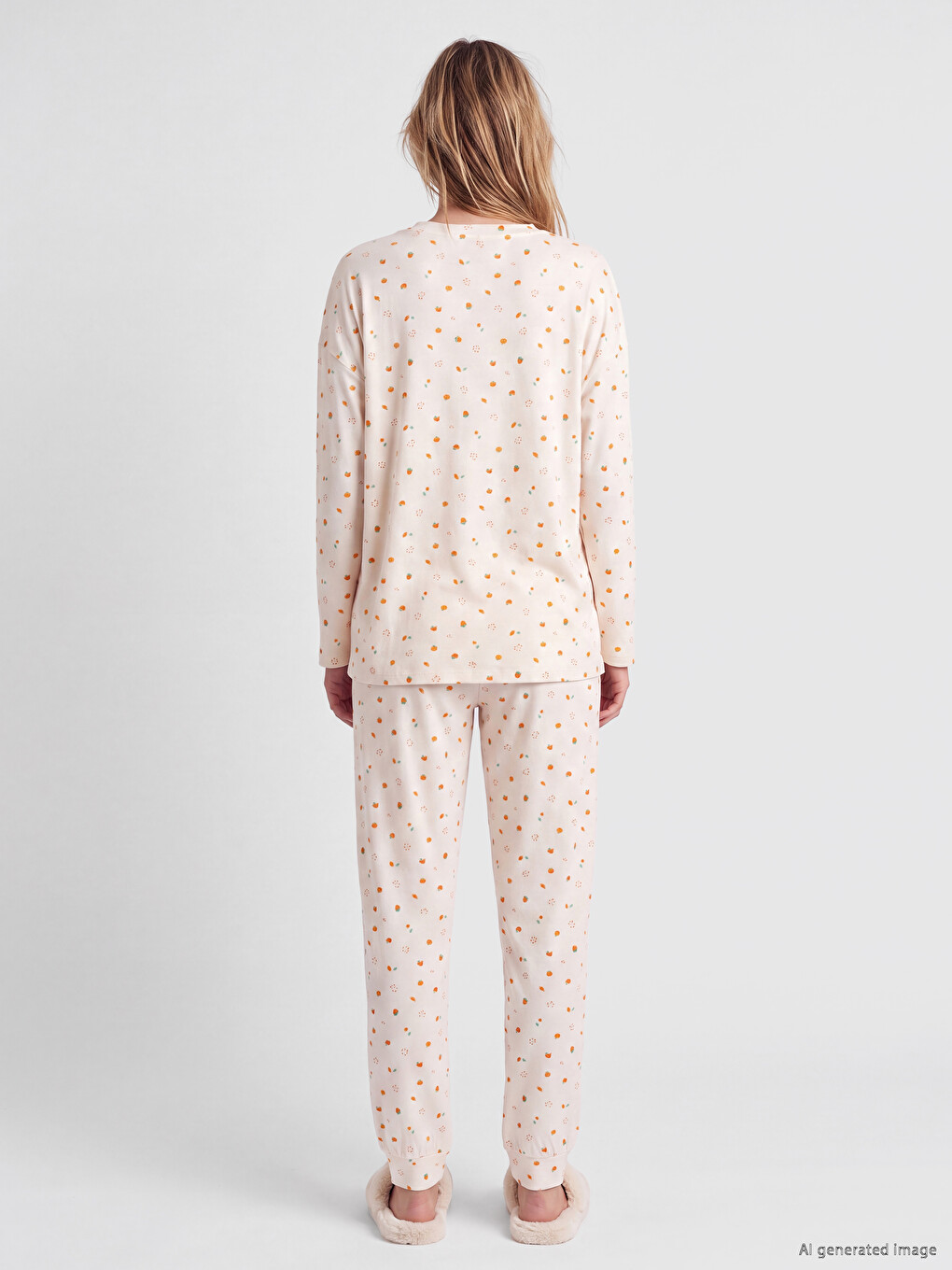 Pembe Bisiklet Yaka Polar Kadın Pijama Takımı-3