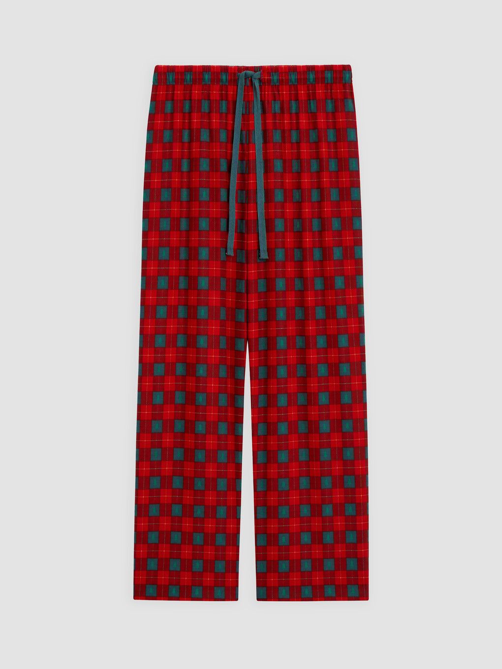 Kırmızı Ekose Polar Kadın Pijama Takımı-6