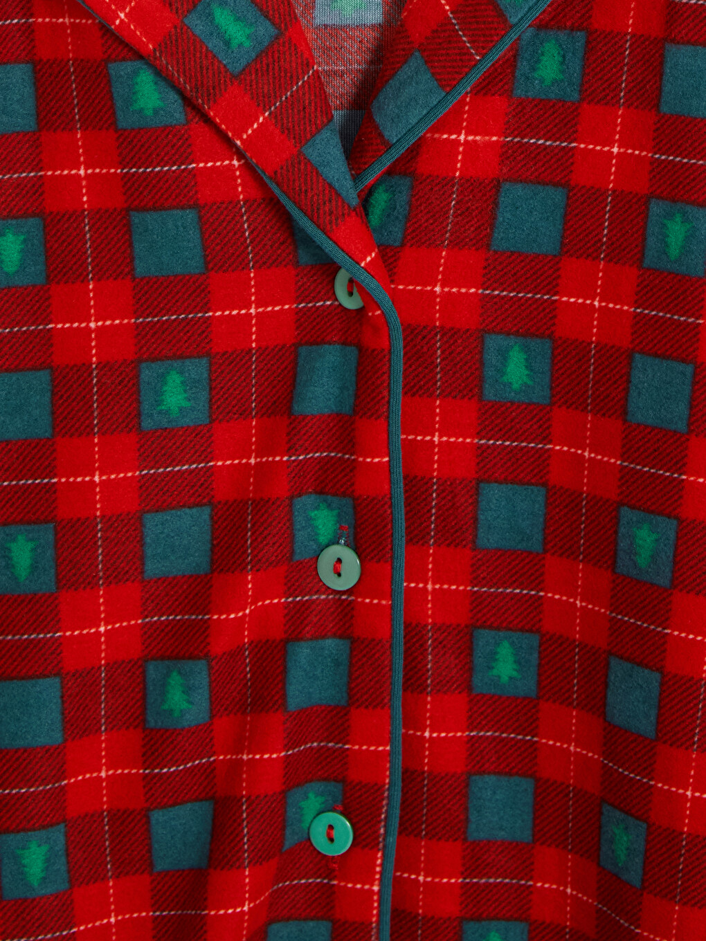Kırmızı Ekose Polar Kadın Pijama Takımı-9