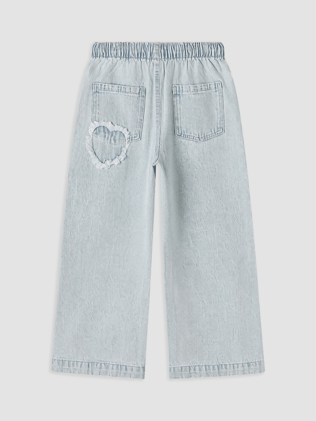 Wideleg Embroidered Girls' Jeans-1