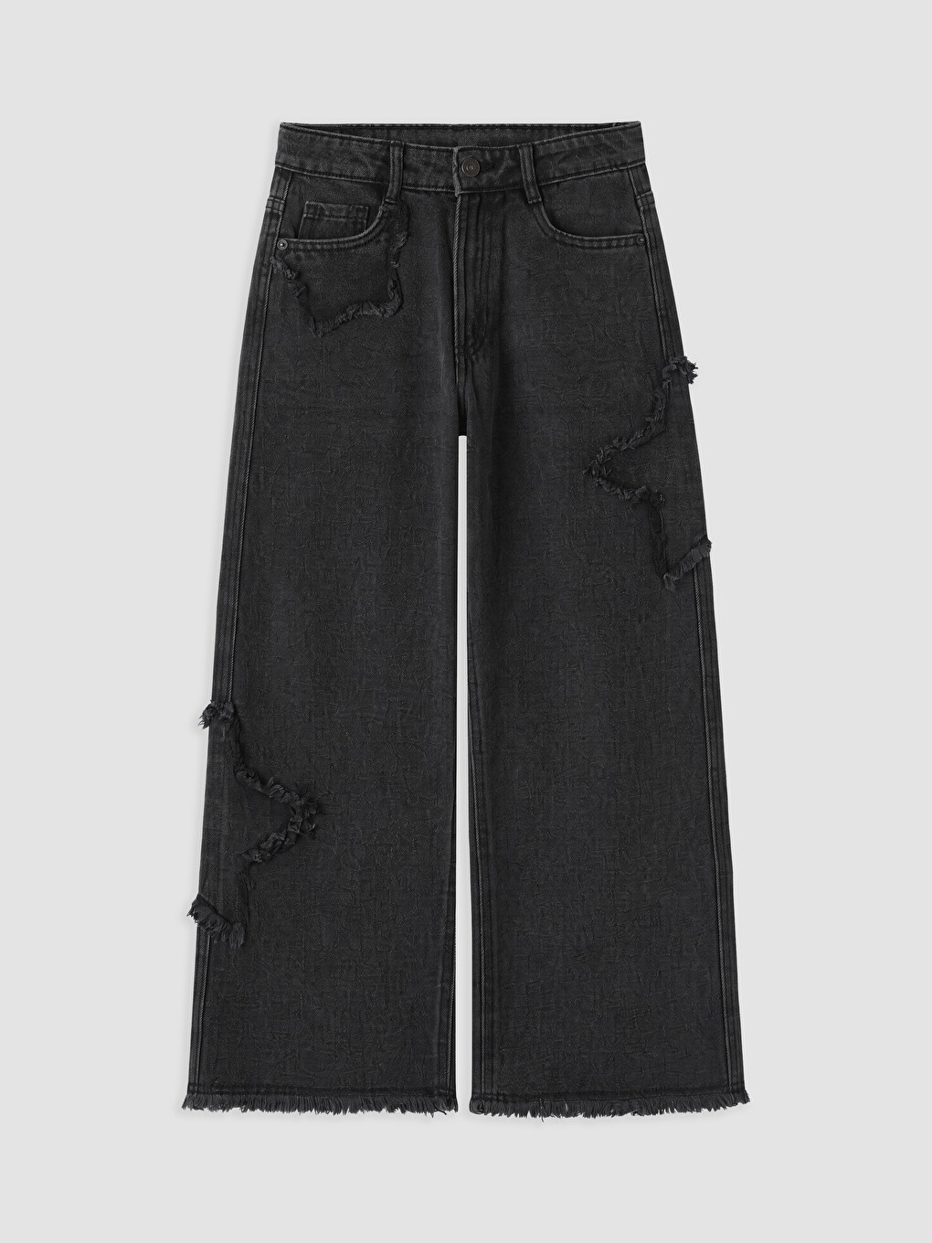 Baggy Fit Embroidered Girls' Jeans