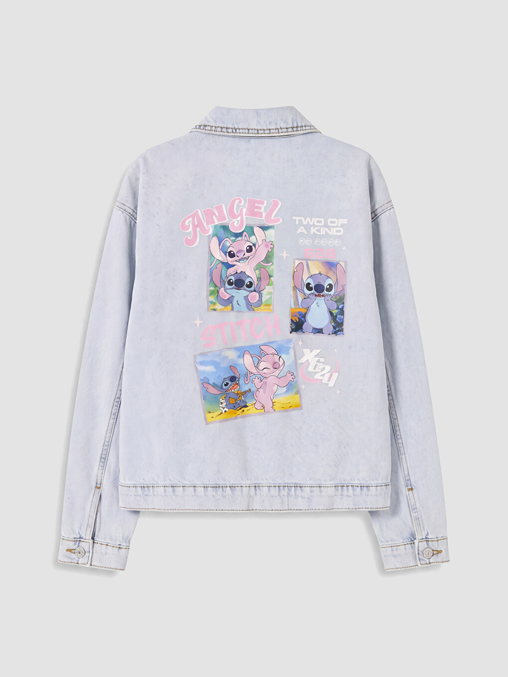 Mavi Stitch Baskılı Kız Çocuk Jean Ceket-3