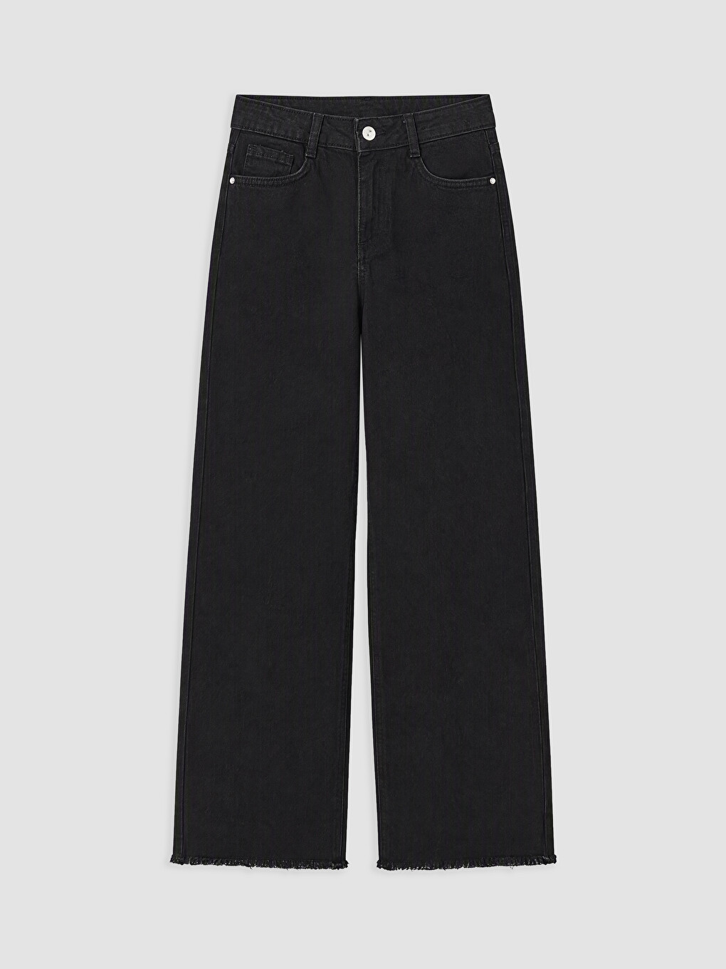Siyah Wideleg Kız Çocuk Jean Pantolon