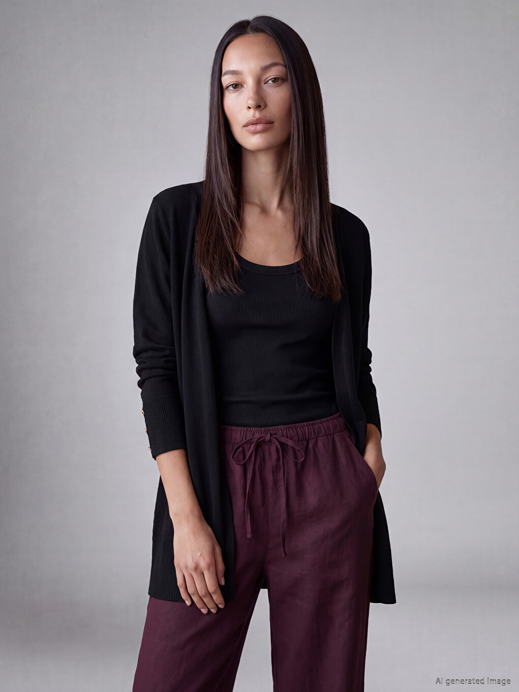 Open Front Women's Knitwear Cardigan