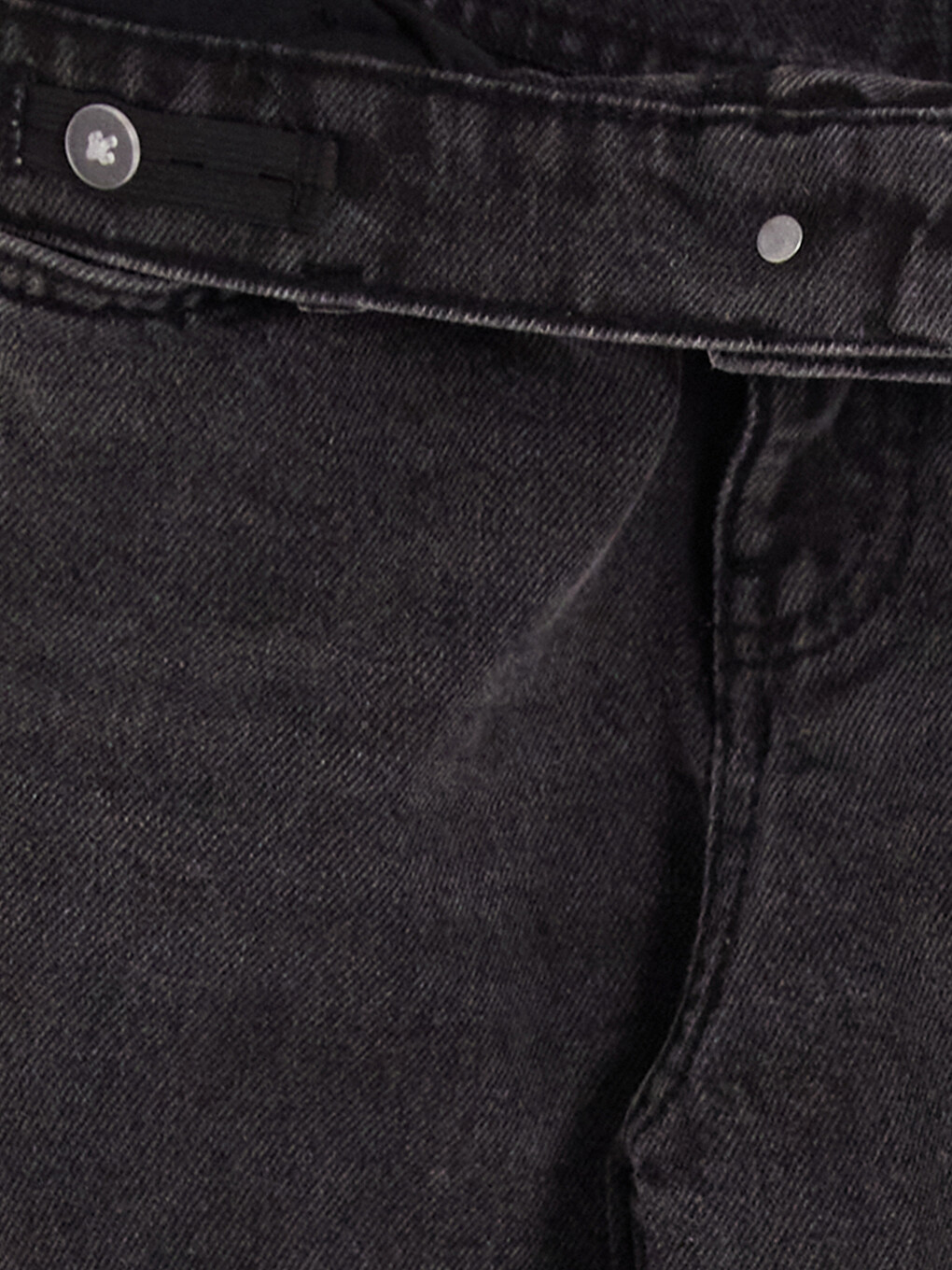 Siyah Wideleg Nakışlı Kız Çocuk Jean Pantolon-3