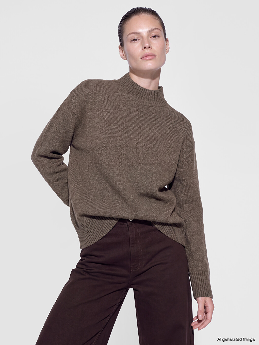 Mock Turtleneck Women's Knitwear Sweater