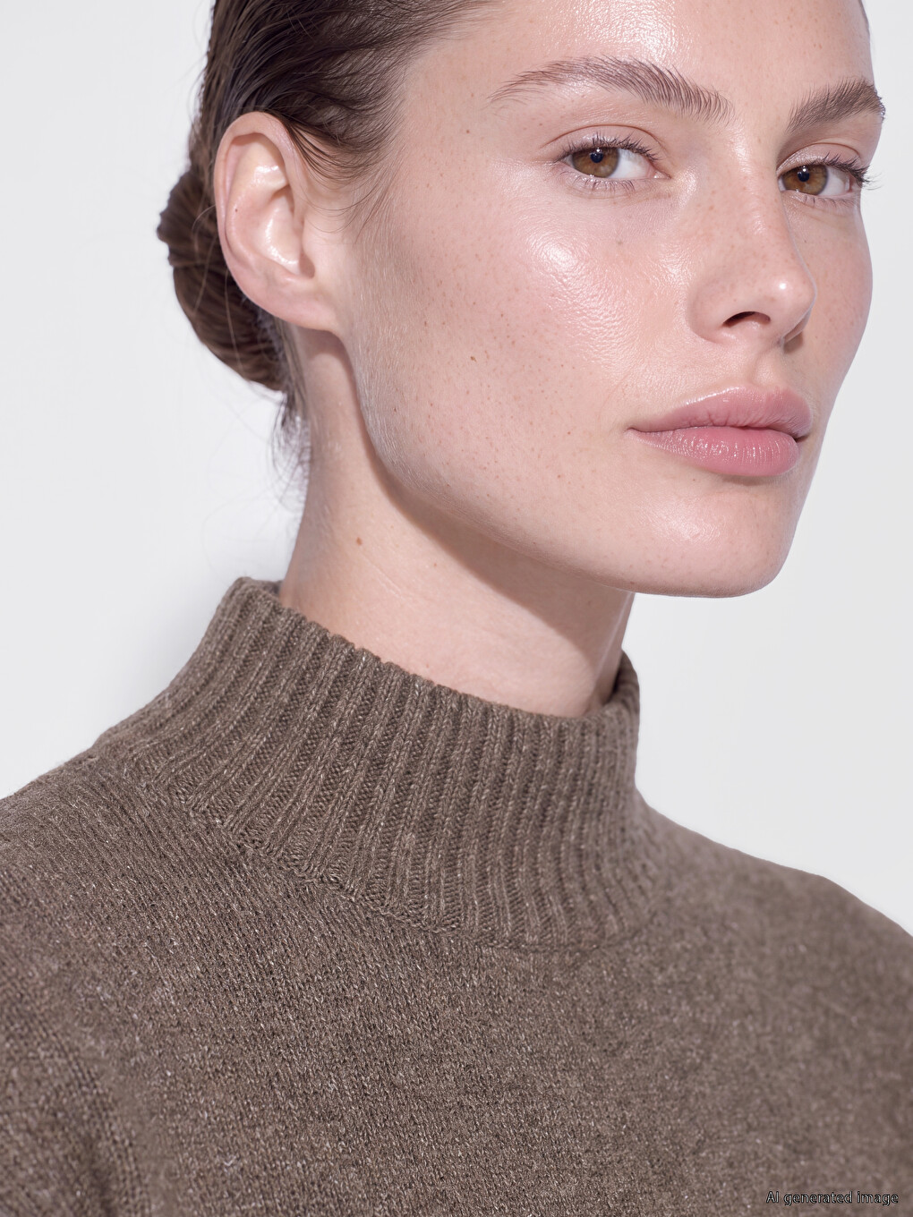 Mock Turtleneck Women's Knitwear Sweater-2